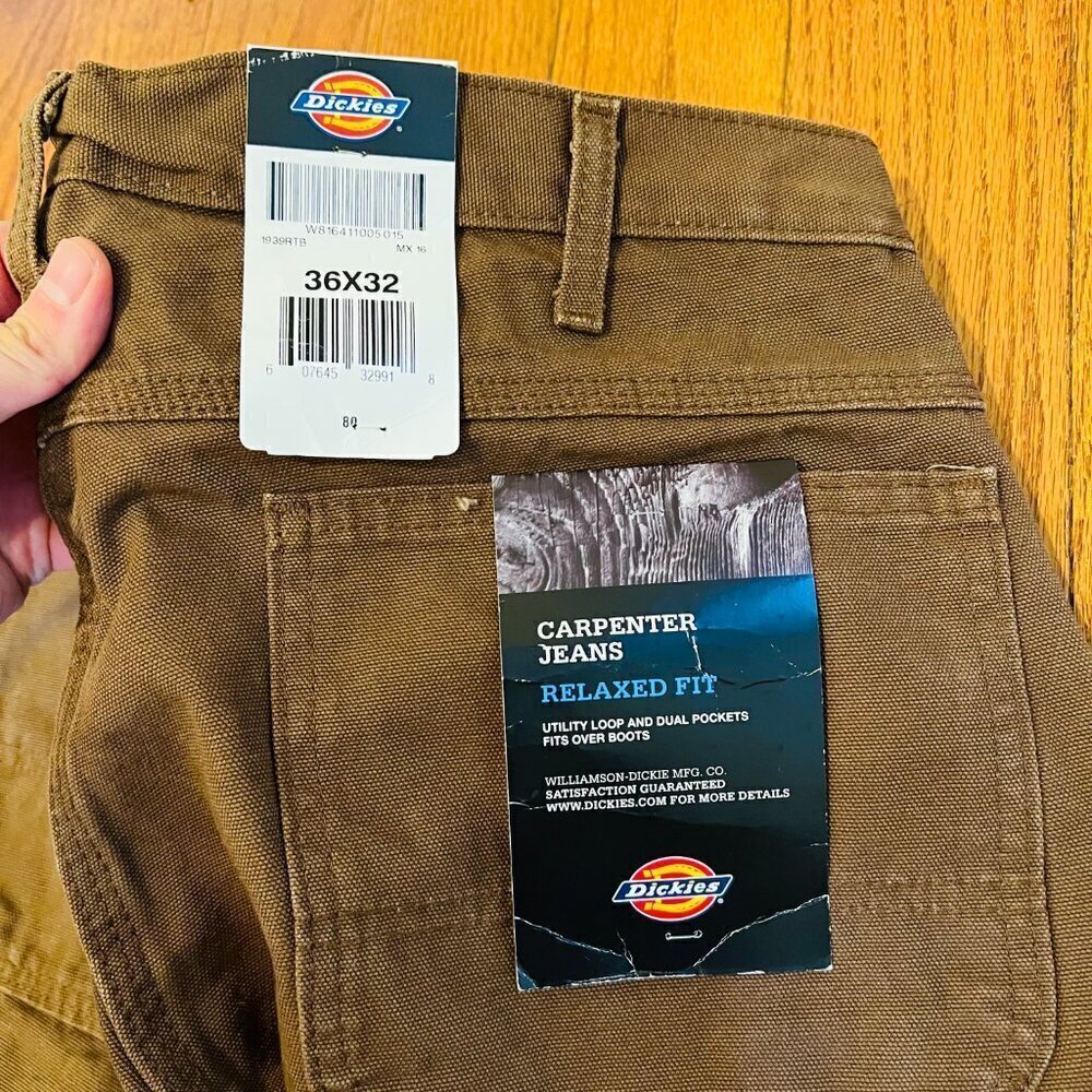 Lot of 2 DICKIES Brand New Carpenter Jeans Relaxed Fit 36 X 32 - Picture 12 of 13
